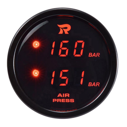 52mm Digital Dual Display Air Pressure Gauge With Warning Setting-BAR