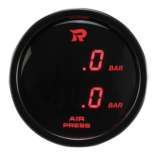 RSR Dual Charging Pressure Display – 0-10Bar Blue 52mm Gauge For Air Ride