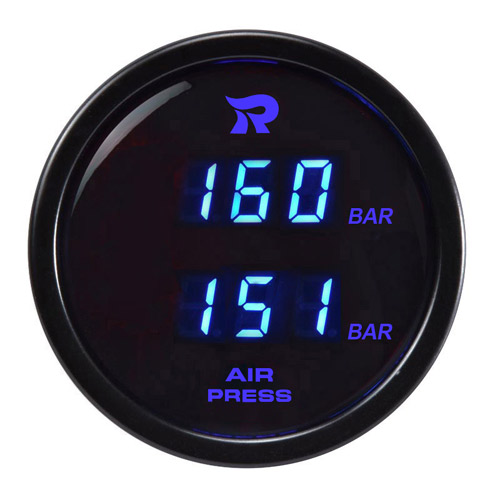 52mm Digital Dual Display Air Pressure Blue Led Gauge-BAR