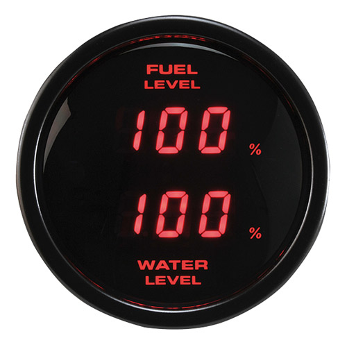 52mm Digital Dual Display Fuel Level and Water Level Gauge