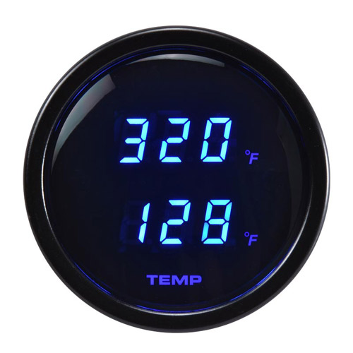 52mm Dual Inside/Outside Air temp Thermometer Gauge Meter BLUE LED
